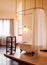 Vintage colonial bathroom with white retro clawfoot bathtub