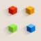 Vintage color cubes icons.