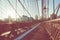 Vintage Color View of Brooklyn Bridge with Detail of Girders and
