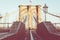 Vintage Color View of Brooklyn Bridge with Detail of Girders and