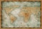 Vintage color world map illustration based on image furnished by NASA