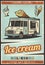 Vintage Colored Fresh Ice Cream Poster