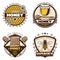 Vintage Colored Honey Emblems Set