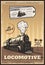 Vintage Colored Industrial Retro Train Poster