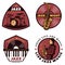 Vintage Colored Live Jazz Music Emblems