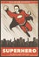 Vintage Colored Superhero Poster