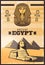 Vintage Colored Travel Egypt Poster