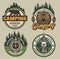 Vintage colorful camping badges