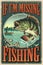 Vintage colorful fishing poster