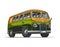 Vintage colorful hippie bus template