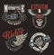 Vintage colorful motorcycle labels