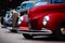 Vintage colourful Cars lined up for show
