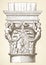 Vintage column capital illustration