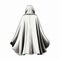 Vintage Comic Style Drawing Of A White Cloak With Hood