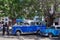 Vintage communal taxis in Havana, Cuba