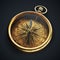 Vintage compass isolated on black background 3d