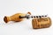 Vintage corkscrew and wine cork with inscription bottled in Fran