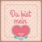 Vintage Cover Du bist Mein Heart Valentinstag Ribbon