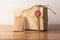 Vintage craft cardboard gift box