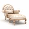 Vintage Cream Leather Antique Chaise Lounge 3d Illustration