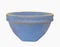 Vintage crockery blue mixing bowl isolated