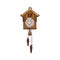 Vintage cuckoo clock with pendulum icon sketch vector illustration isolated.