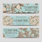 Vintage culinary herbs horizontal banners