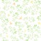 Vintage cute birds, green leaves. Ditsy retro seamless pattern. Watercolor