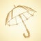 Vintage cute open umbrella in style