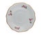 Vintage czech porcelain saucer, old style, rich decorated by flower decors. Isolated on a white background