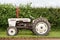 A vintage david brown white tractors parked up