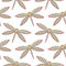 Vintage decorated dragonfly seamless pattern