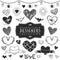 Vintage decorative hearts collection. Hand drawn vector design