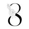 Vintage decorative numeral on the white background.