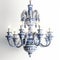 Vintage Delft Tile Chandelier On White Background