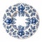 Vintage Delft Tile Wreath On White Background