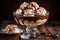 Vintage Delight: A Mouth-Watering Ice Cream Sundae with Chocolate Sauce