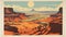 Vintage Desert Scenery Poster: Canyonlands National Park Plateau Postcard