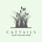 vintage design cattails logo icon illustration creative