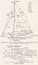 Vintage diagram of half deck centre-board bermudian sloop 1930s