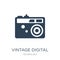 vintage digital camera icon in trendy design style. vintage digital camera icon isolated on white background. vintage digital