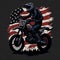 Vintage Dirt Bike Motocross: A Patriotic Ride