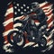 Vintage Dirt Bike Motocross: A Patriotic Ride