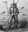 Vintage diver in suit in the old book Encyclopedia by I.E. Andrievsky, vol. 6A, S. Petersburg, 1892
