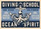 Vintage diving school horizontal poster