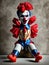 A vintage doll vicious clown with no hands.