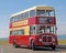 Vintage double decker bus wheeled wheels convertible cars car vehicles show display sepia black white outdoor motors motor