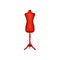 Vintage dress form in red design