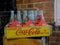 Vintage Drink Coca-Cola in Bottles Crate