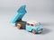 Vintage dump truck tin toy